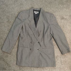 SK & Company Black & White Checkered Blazer